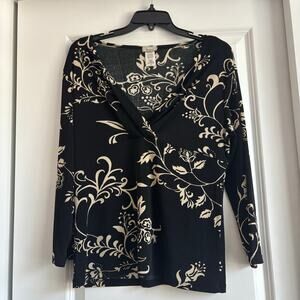 VTG Nexxen Women’s Floral Whimsygoth Long Sleeve Top XL 90s Babydoll Y2k